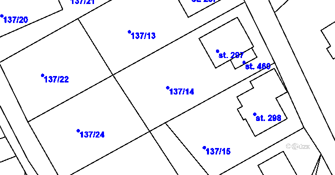 Parcela st. 137/14 v KÚ Jenišovice u Jablonce nad Nisou, Katastrální mapa