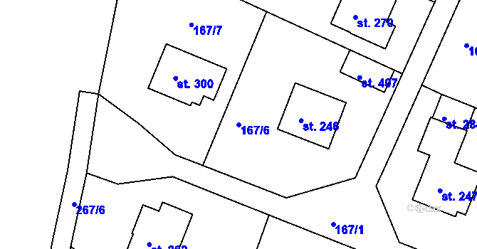 Parcela st. 167/6 v KÚ Jenišovice u Jablonce nad Nisou, Katastrální mapa