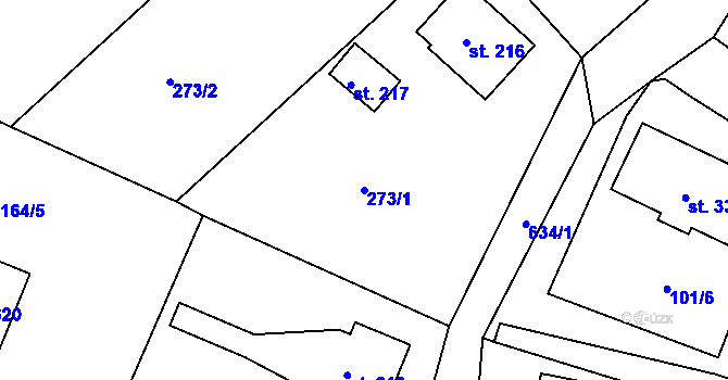 Parcela st. 273/1 v KÚ Jenišovice u Jablonce nad Nisou, Katastrální mapa