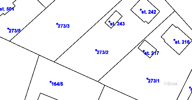 Parcela st. 273/2 v KÚ Jenišovice u Jablonce nad Nisou, Katastrální mapa