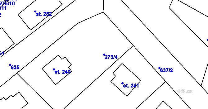 Parcela st. 273/4 v KÚ Jenišovice u Jablonce nad Nisou, Katastrální mapa