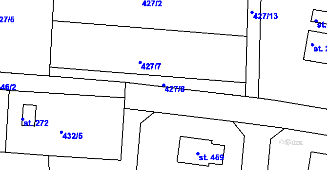 Parcela st. 427/8 v KÚ Jenišovice u Jablonce nad Nisou, Katastrální mapa
