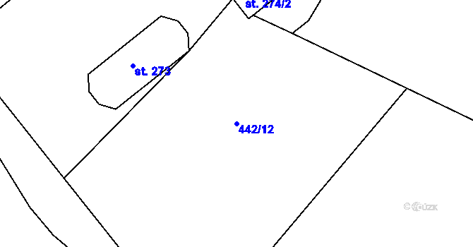 Parcela st. 442/12 v KÚ Jenišovice u Jablonce nad Nisou, Katastrální mapa