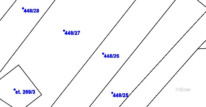 Parcela st. 448/26 v KÚ Jenišovice u Jablonce nad Nisou, Katastrální mapa