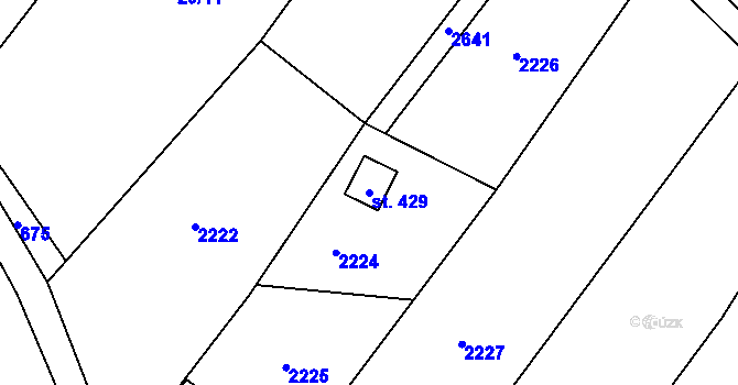 Parcela st. 429 v KÚ Jenišovice u Jablonce nad Nisou, Katastrální mapa