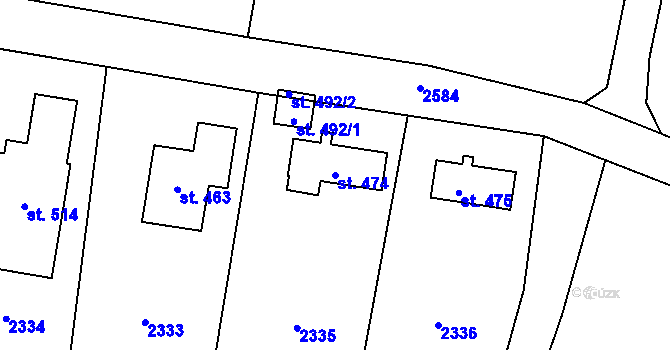 Parcela st. 474 v KÚ Jenišovice u Jablonce nad Nisou, Katastrální mapa
