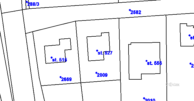 Parcela st. 527 v KÚ Jenišovice u Jablonce nad Nisou, Katastrální mapa