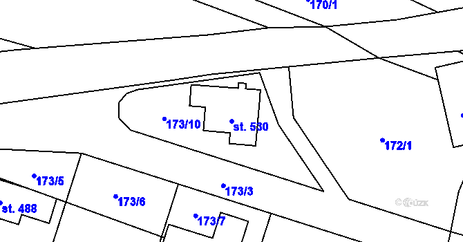 Parcela st. 530 v KÚ Jenišovice u Jablonce nad Nisou, Katastrální mapa