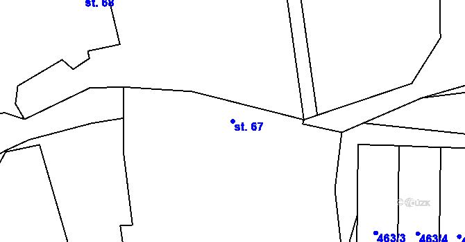 Parcela st. 67 v KÚ Jenišovice u Chrudimi, Katastrální mapa
