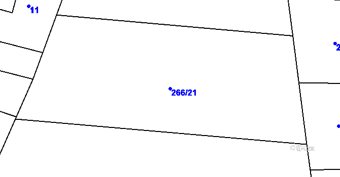 Parcela st. 266/21 v KÚ Jenišovice u Chrudimi, Katastrální mapa