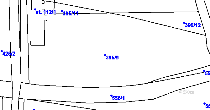 Parcela st. 395/9 v KÚ Jenišovice u Chrudimi, Katastrální mapa
