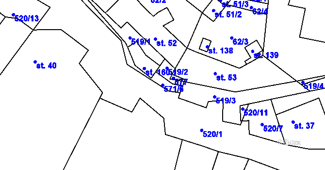 Parcela st. 571/6 v KÚ Jenišovice u Chrudimi, Katastrální mapa