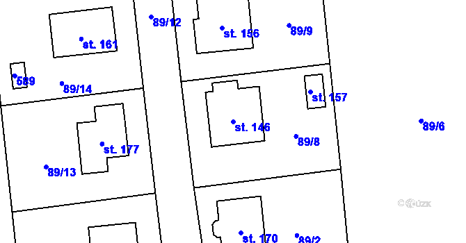 Parcela st. 146 v KÚ Jenišovice u Chrudimi, Katastrální mapa