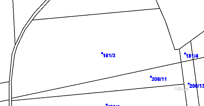 Parcela st. 181/3 v KÚ Jenišovice u Chrudimi, Katastrální mapa