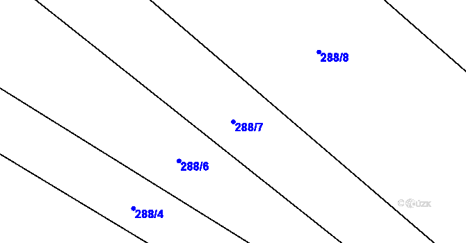 Parcela st. 288/7 v KÚ Jenišovice u Chrudimi, Katastrální mapa