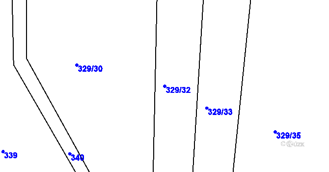 Parcela st. 329/32 v KÚ Jenišovice u Chrudimi, Katastrální mapa