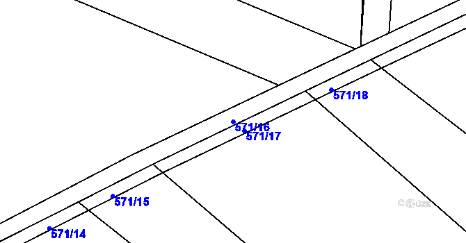 Parcela st. 571/16 v KÚ Jenišovice u Chrudimi, Katastrální mapa