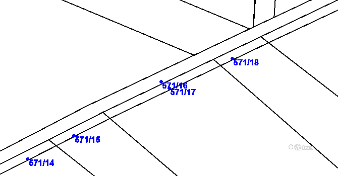 Parcela st. 571/17 v KÚ Jenišovice u Chrudimi, Katastrální mapa