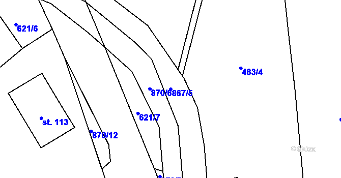 Parcela st. 867/5 v KÚ Zalažany, Katastrální mapa
