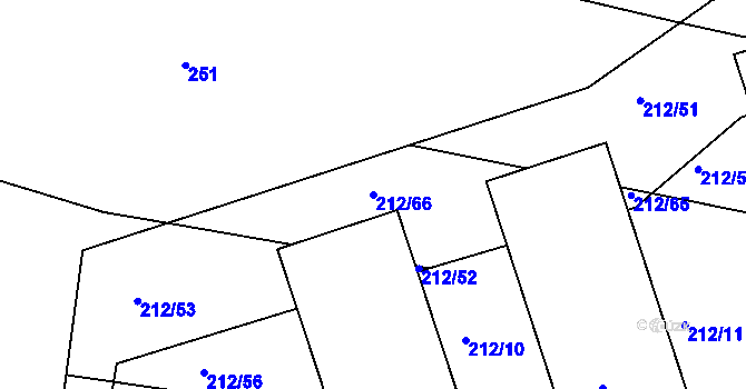 Parcela st. 212/66 v KÚ Zalažany, Katastrální mapa