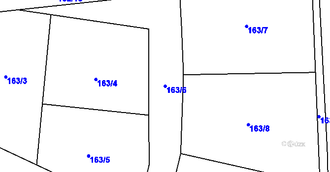 Parcela st. 163/6 v KÚ Dehtáry, Katastrální mapa