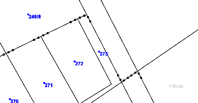Parcela st. 273 v KÚ Dehtáry, Katastrální mapa