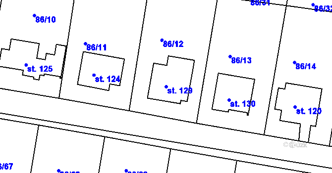 Parcela st. 129 v KÚ Jenštejn, Katastrální mapa