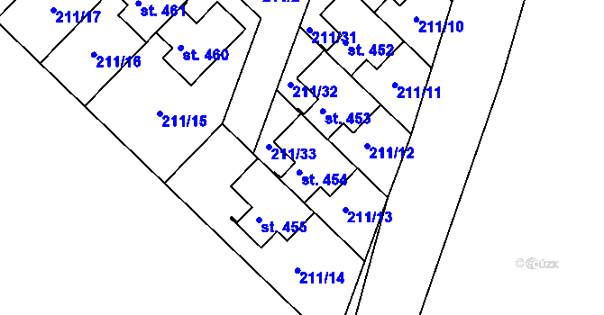 Parcela st. 147 v KÚ Jenštejn, Katastrální mapa