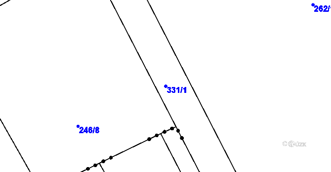 Parcela st. 331/1 v KÚ Jenštejn, Katastrální mapa