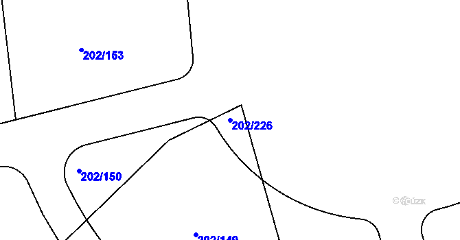 Parcela st. 202/226 v KÚ Jenštejn, Katastrální mapa