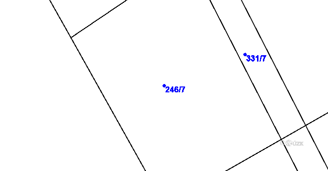 Parcela st. 246/7 v KÚ Jenštejn, Katastrální mapa