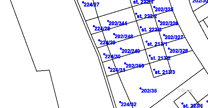 Parcela st. 224/30 v KÚ Jenštejn, Katastrální mapa