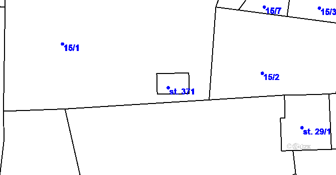 Parcela st. 371 v KÚ Jenštejn, Katastrální mapa