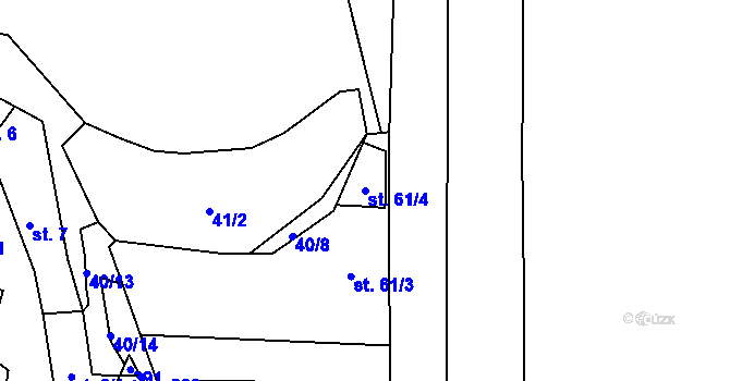 Parcela st. 61/4 v KÚ Jenštejn, Katastrální mapa