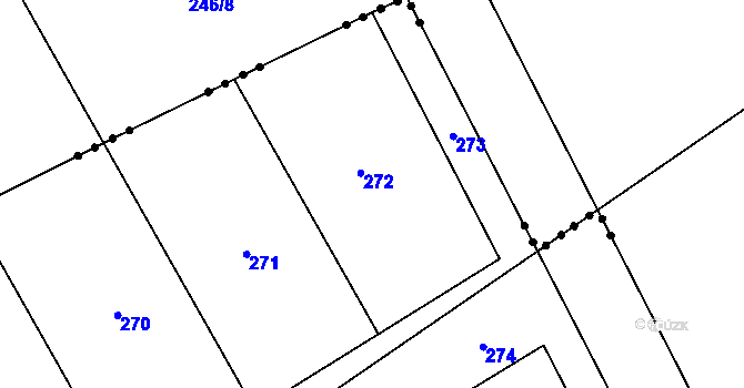 Parcela st. 246/67 v KÚ Jenštejn, Katastrální mapa