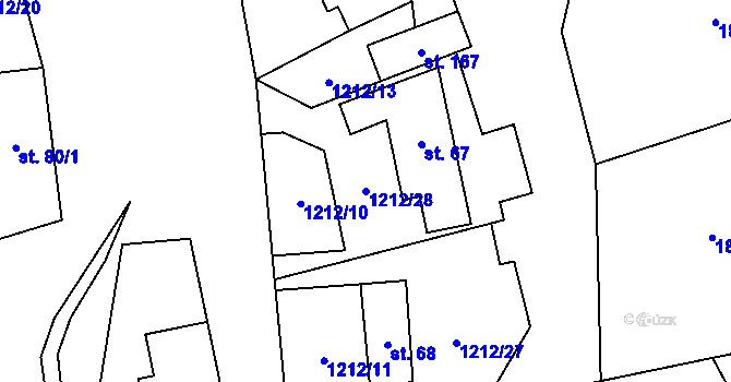 Parcela st. 1212/28 v KÚ Jersín, Katastrální mapa