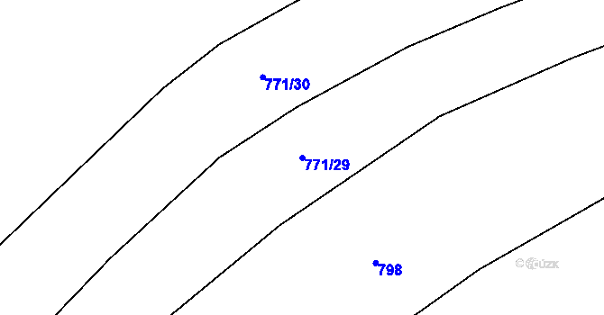Parcela st. 771/29 v KÚ Jersín, Katastrální mapa
