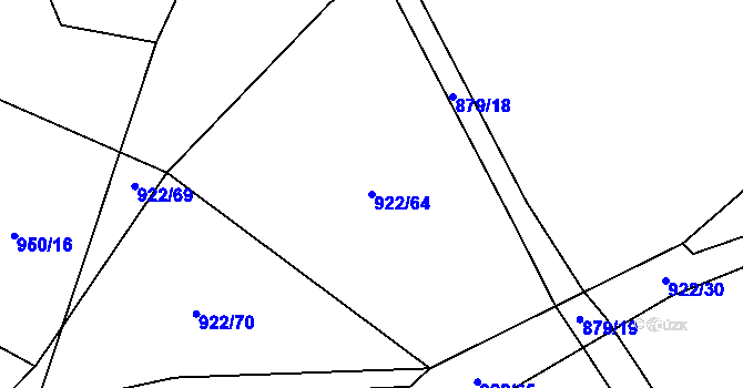 Parcela st. 922/64 v KÚ Jersín, Katastrální mapa