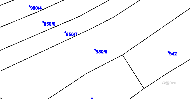 Parcela st. 950/6 v KÚ Jersín, Katastrální mapa