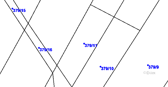 Parcela st. 379/11 v KÚ Jersín, Katastrální mapa