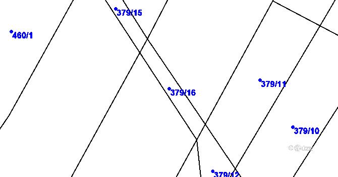 Parcela st. 379/16 v KÚ Jersín, Katastrální mapa