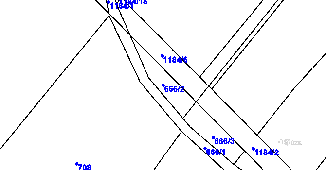 Parcela st. 666/2 v KÚ Jersín, Katastrální mapa