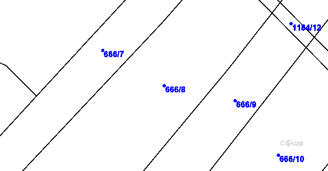 Parcela st. 666/8 v KÚ Jersín, Katastrální mapa