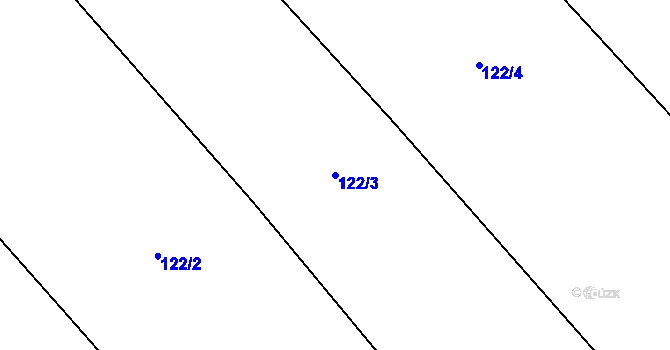 Parcela st. 122/3 v KÚ Chuchel, Katastrální mapa