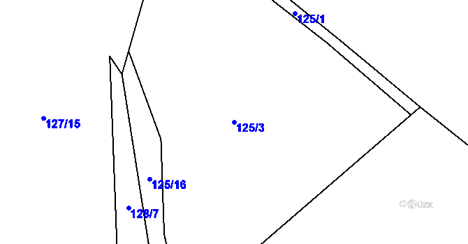 Parcela st. 125/3 v KÚ Chuchel, Katastrální mapa
