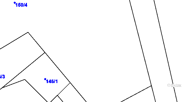 Parcela st. 150/3 v KÚ Chuchel, Katastrální mapa