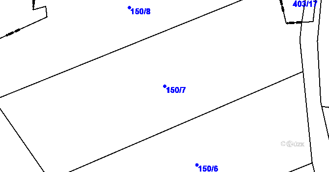 Parcela st. 150/7 v KÚ Chuchel, Katastrální mapa