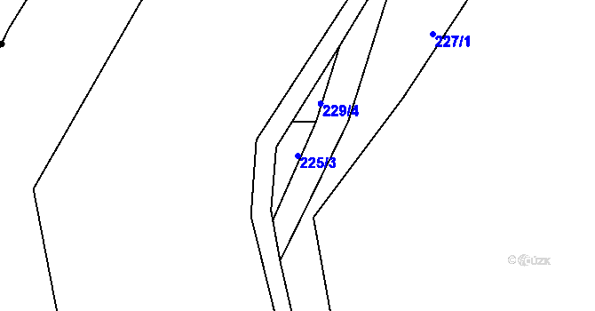 Parcela st. 225/3 v KÚ Chuchel, Katastrální mapa