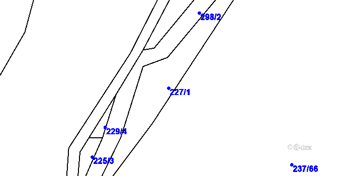 Parcela st. 227/1 v KÚ Chuchel, Katastrální mapa
