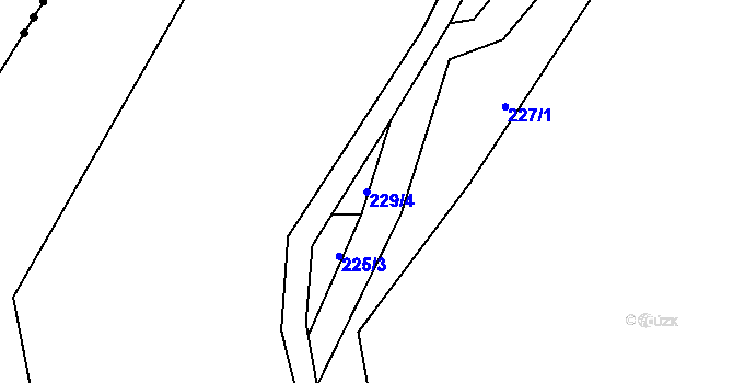 Parcela st. 229/4 v KÚ Chuchel, Katastrální mapa